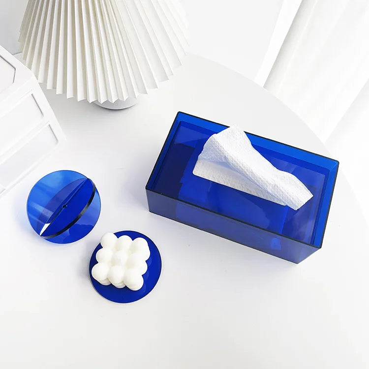 Iridescent Acrylic Tissue Box Holder Dispenser for Facial Tissue, Napkins, Dryer Sheet for Bathroom, Desks, Vanity, Bedroom