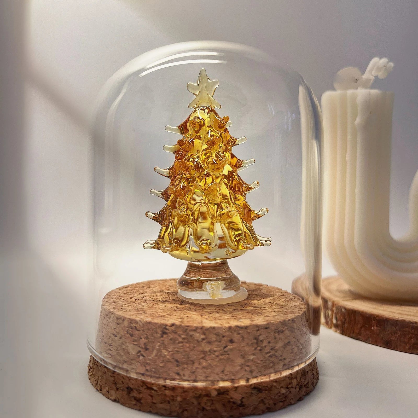 Glass Cloche Display Dome with Wooden Base Elegant Tabletop Decor for Home Weddings Events Perfect for Flowers Collectibles Cent