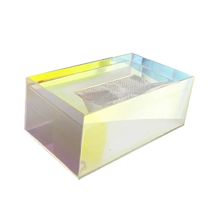 Iridescent Acrylic Tissue Box Holder Dispenser for Facial Tissue, Napkins, Dryer Sheet for Bathroom, Desks, Vanity, Bedroom