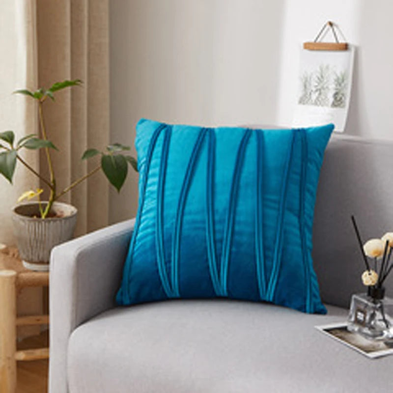 Velvet Striped Ultra Soft Cushion Cover 30X50 45X45 50X50cm Solid Color Square Moden Home Decoration Throw Pillowcase