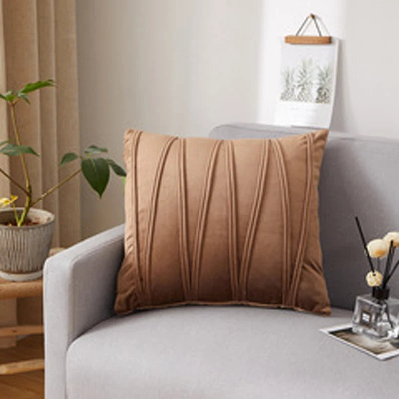 Velvet Striped Ultra Soft Cushion Cover 30X50 45X45 50X50cm Solid Color Square Moden Home Decoration Throw Pillowcase