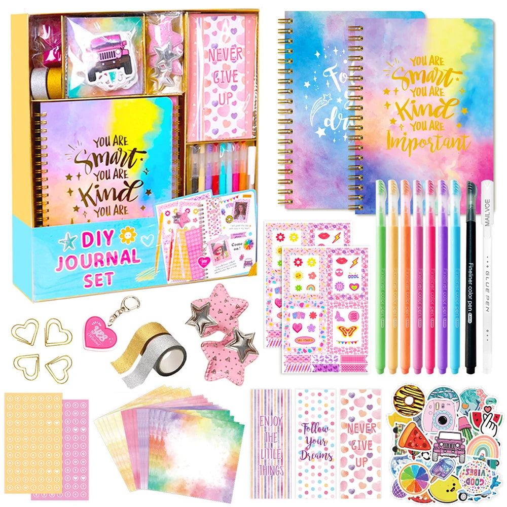 1set DIY Journal Set Stationery Set Scrapbook And Journal Supplies Set Scrapbooking Album Children's Diary Kit for Stationery