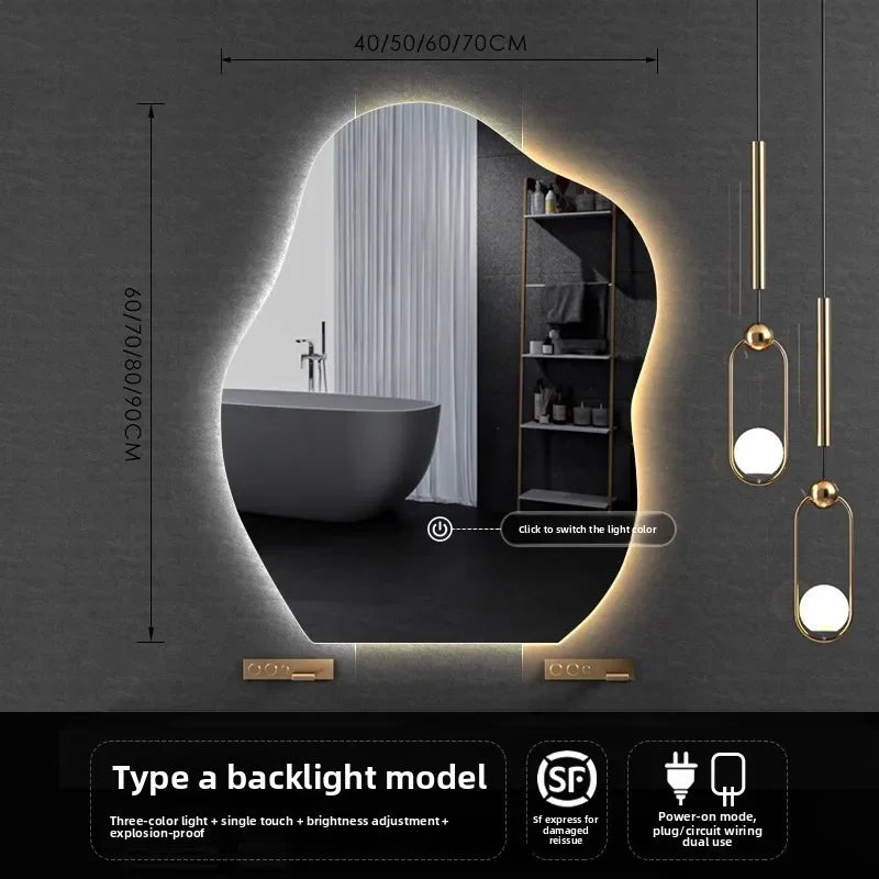 Lamp Dresser Makeup Mirror Makeup Dressing Mirror Smart Mirror  Vanity Shaped Cloud Bathroom Mirror Led Bathroom with