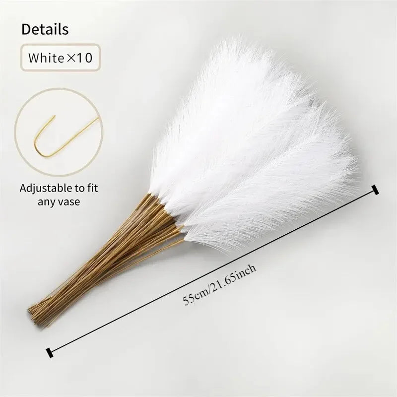 10pcs Pampas Grass 55cm/22inch Faux Pampas Grass Decor for Room Wedding Party Decoration