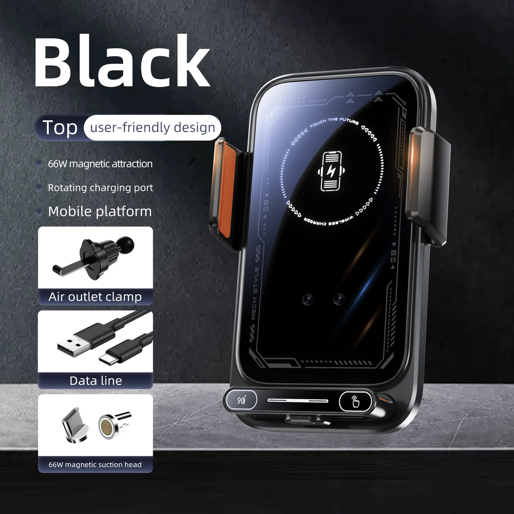 Chromacart HONGYUE 2025 new SD13 Car mobile phone holder 15W wireless charging. 66W magnetic charging head. All mobile phones can be used™