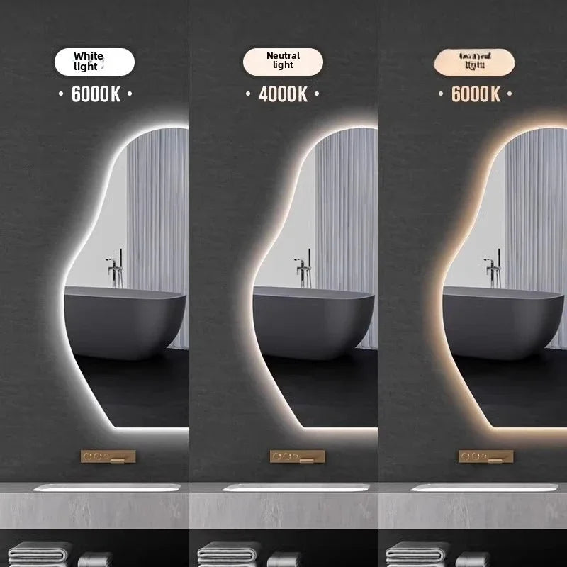 Lamp Dresser Makeup Mirror Makeup Dressing Mirror Smart Mirror  Vanity Shaped Cloud Bathroom Mirror Led Bathroom with