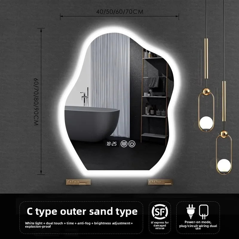 Lamp Dresser Makeup Mirror Makeup Dressing Mirror Smart Mirror  Vanity Shaped Cloud Bathroom Mirror Led Bathroom with
