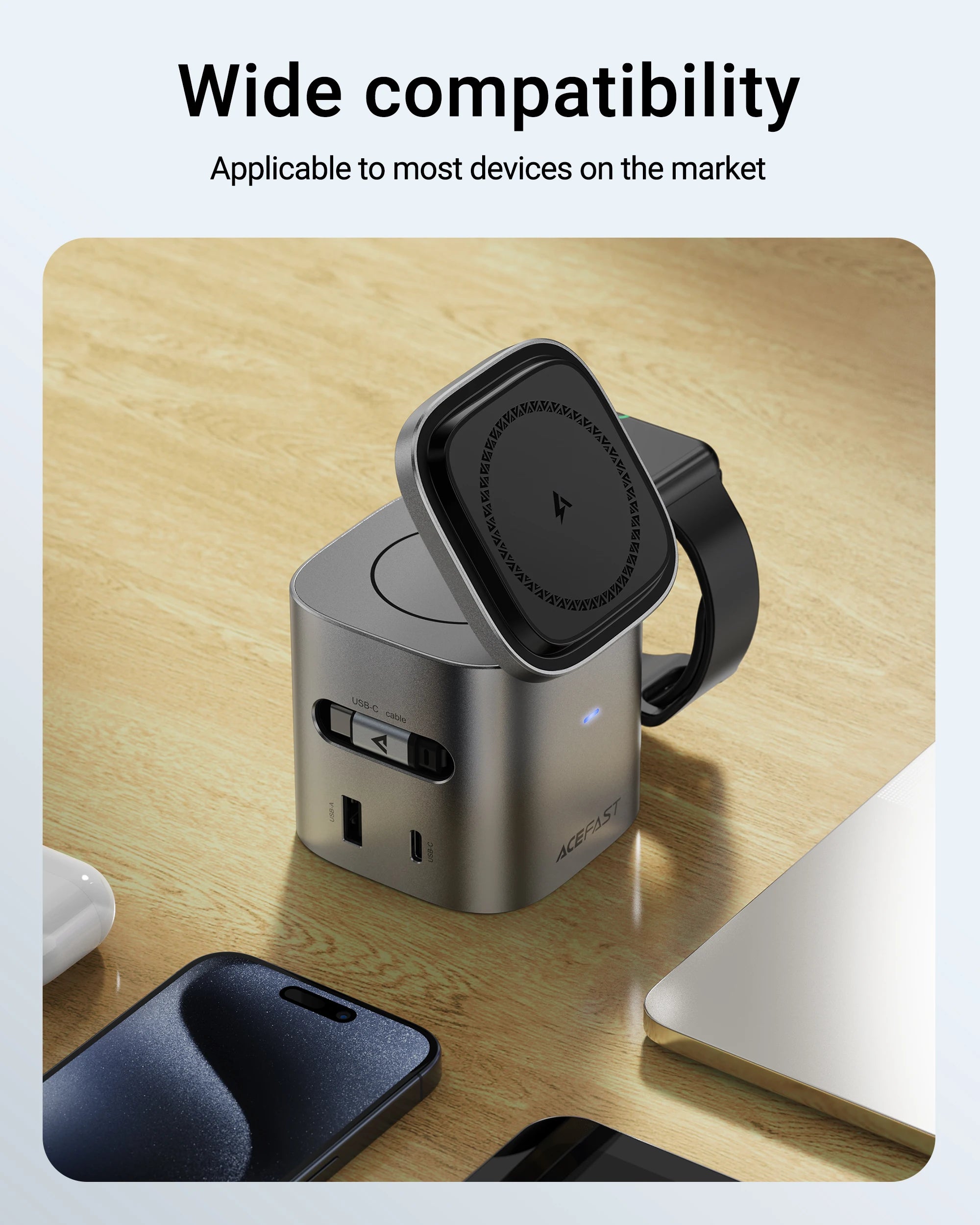 Chromacart ACEFAST 6 in 1 Multifunction 15W Magnetic Wireless Charging Station For iPhone 16 15 GaN PD65W Charging Cube USB C Fast Charging™