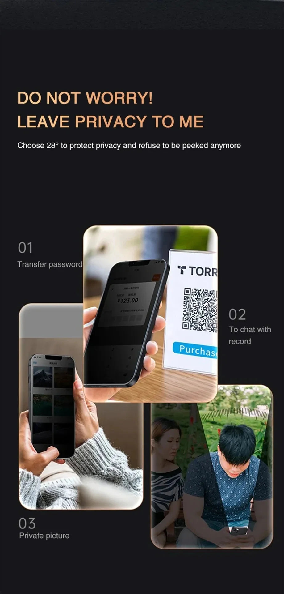 Chromacart 8K Anti-Spy Glass Film For iPhone 17 Air 16 15 14 13 12 11 PRO MAX Plus Privacy Screen Protectors For iPhone 17 Tempered Glass™