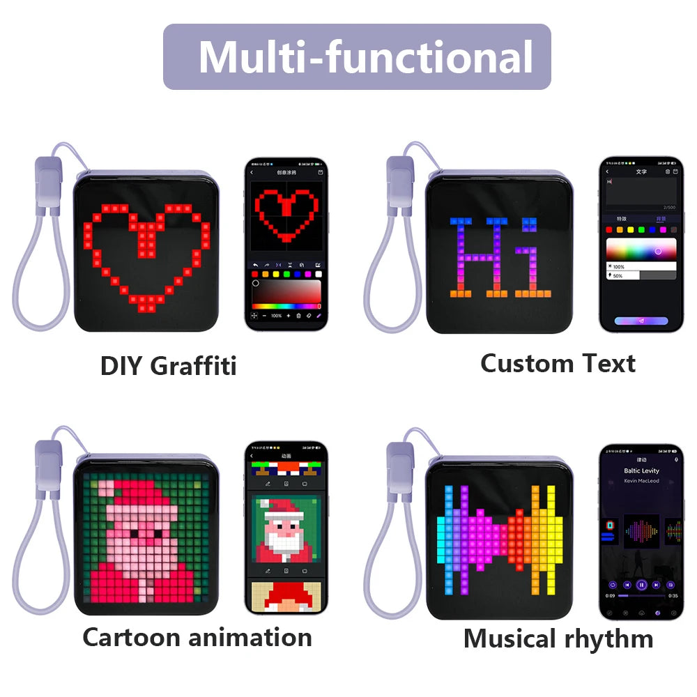 Chromacart PixelCharge LED Display Power Bank (5000mAh, App-Controlled)