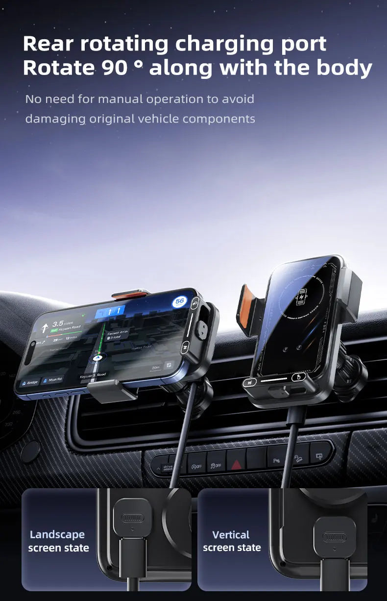 Chromacart HONGYUE 2025 new SD13 Car mobile phone holder 15W wireless charging. 66W magnetic charging head. All mobile phones can be used™