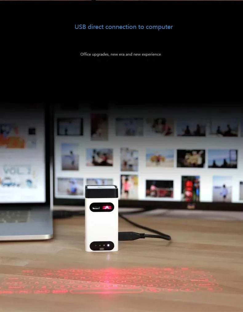 Chromacart Premium Bluetooth Wireless Laser Projection Virtual Keyboard As Phone Holder Can Power Phone Touch Air Typing Keyboard For Android IOS