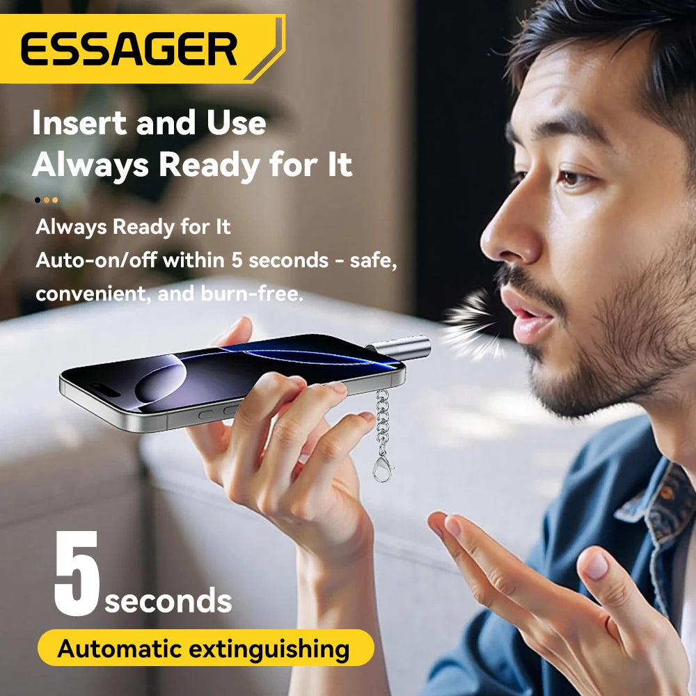 Chromacart Essager TypeC Mini Cigarette Lighter Tungsten Wire Blowing Safety and Energy Saving Without Charging Can Be Carried On The Plane™