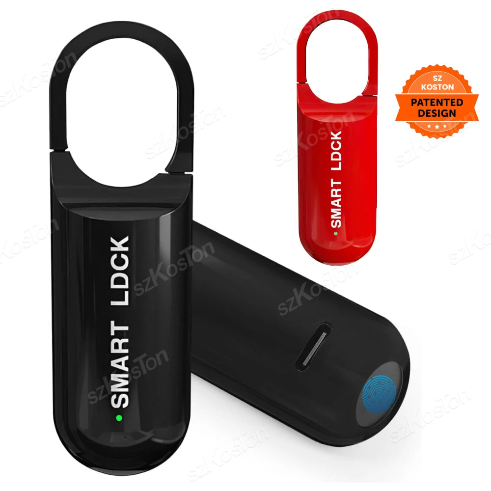 Mini Smart Fingerprint Lock Biometric Keyless Thumbprint Padlock School Gym Locker Small Rechargeable Electronic Locks