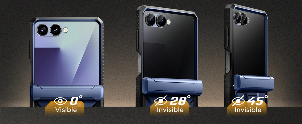 Chromacart For Galaxy Z Flip 7 Case with Kickstand & 360° Rotatable Belt-Clip Built-in Privacy Screen Protector Hinge Protection Phone Case™