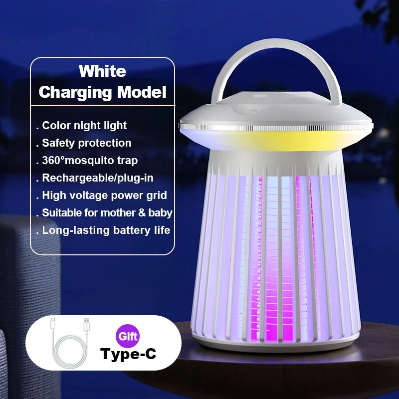 Electric Mosquito Killer Lamp USB Rechargeable Killer Repellent UV Light Bedroom Outdoor Camping Anti Mosquito Trap Mute Light