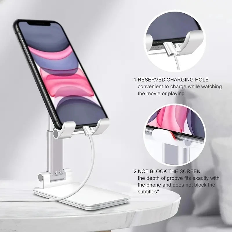 Chromacart Premium Desk Mobile Phone Holder Stand For IPhone IPad Xiaomi Adjustable Desktop Tablet Holder Universal Table Cell Phone Stand