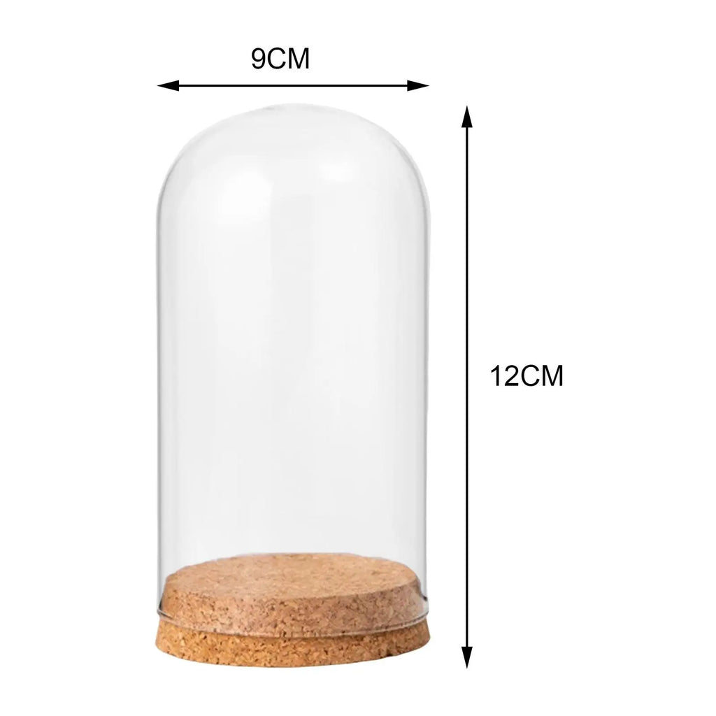 Glass Cloche Display Dome with Wooden Base Elegant Tabletop Decor for Home Weddings Events Perfect for Flowers Collectibles Cent
