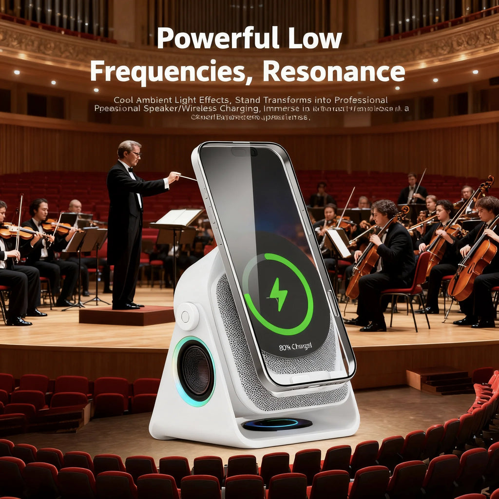 Chromacart Premium Wireless Charging Bluetooth Sensing Intelligent Stand Integrated Strong Support Desktop Speaker