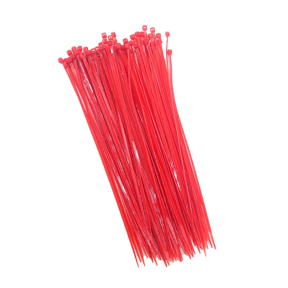 100pcs/bag cable tie Self-locking plastic nylon tie White Black  Colorful Organiser Fasten Cable Wire Cable Zip Ties