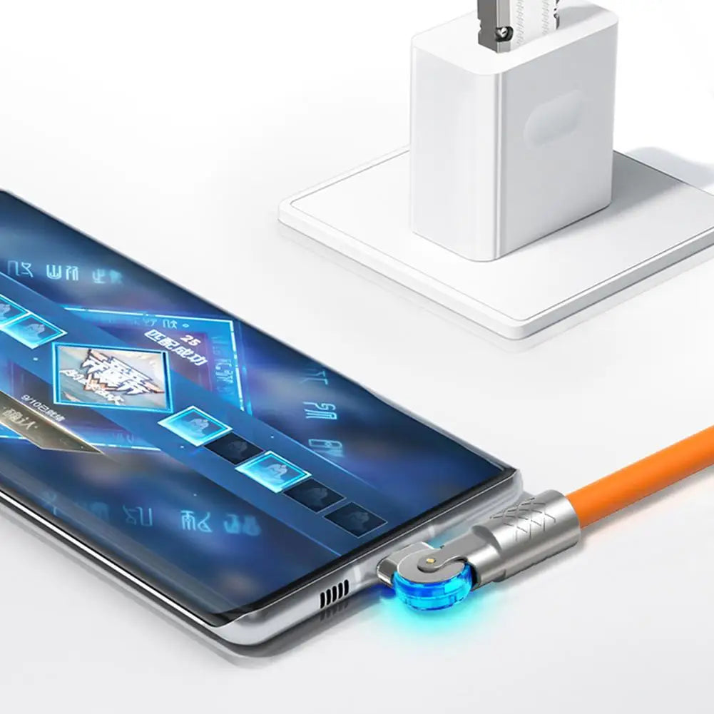 Chromacart Premium 120W 6A Silicone USB Charger Date Cable For iPhone 14 13 12 11 Pro Max Mini 180 Rotating Ultra Fast Charging Lightning Wire Cord