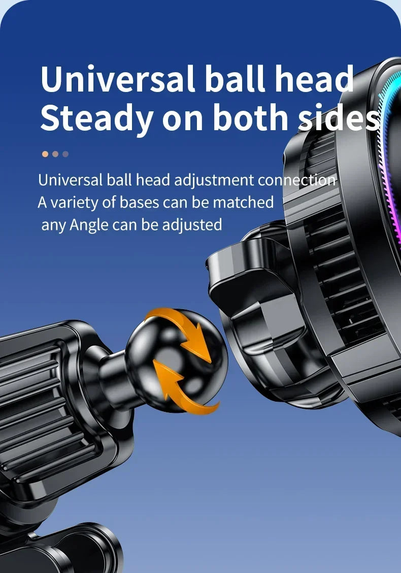 Chromacart Premium Ice Cooling Magnetic Wireless Car Charger Fast Charging Station for iPhone 16 15 14 13 12 Pro Max MacSafe Car Phone Holder Stand