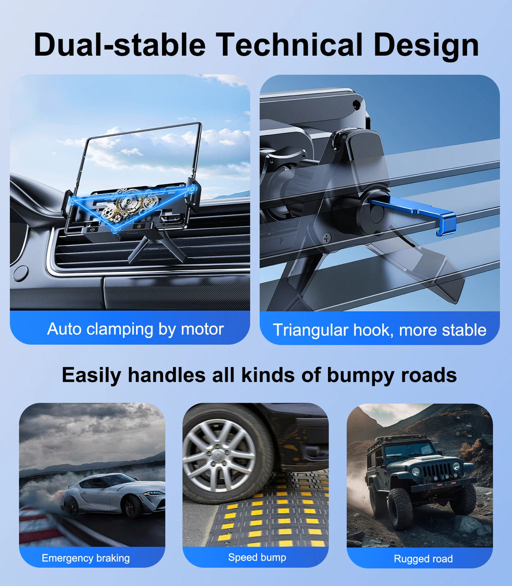 Chromacart Hipacool Wireless Charger 15W Fold Screen Phone Stand Fast Charging Car Air Vent Phone Holder for Samsung Fold 7 6 iPhone 17 16™