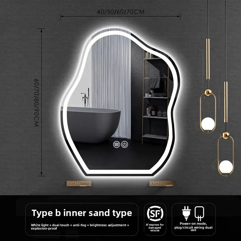 Lamp Dresser Makeup Mirror Makeup Dressing Mirror Smart Mirror  Vanity Shaped Cloud Bathroom Mirror Led Bathroom with