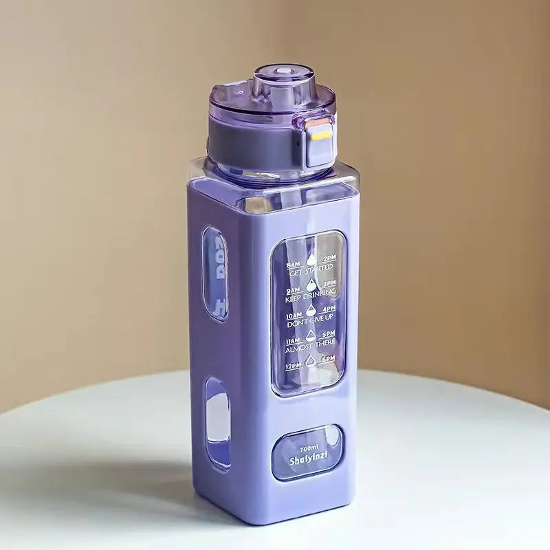 700/900ML Leakproof Plastic Sport Bottle Reminder Times Portable Sippy Cup for Outdoor Sports BAP Free Leak-proof Fitness Jug