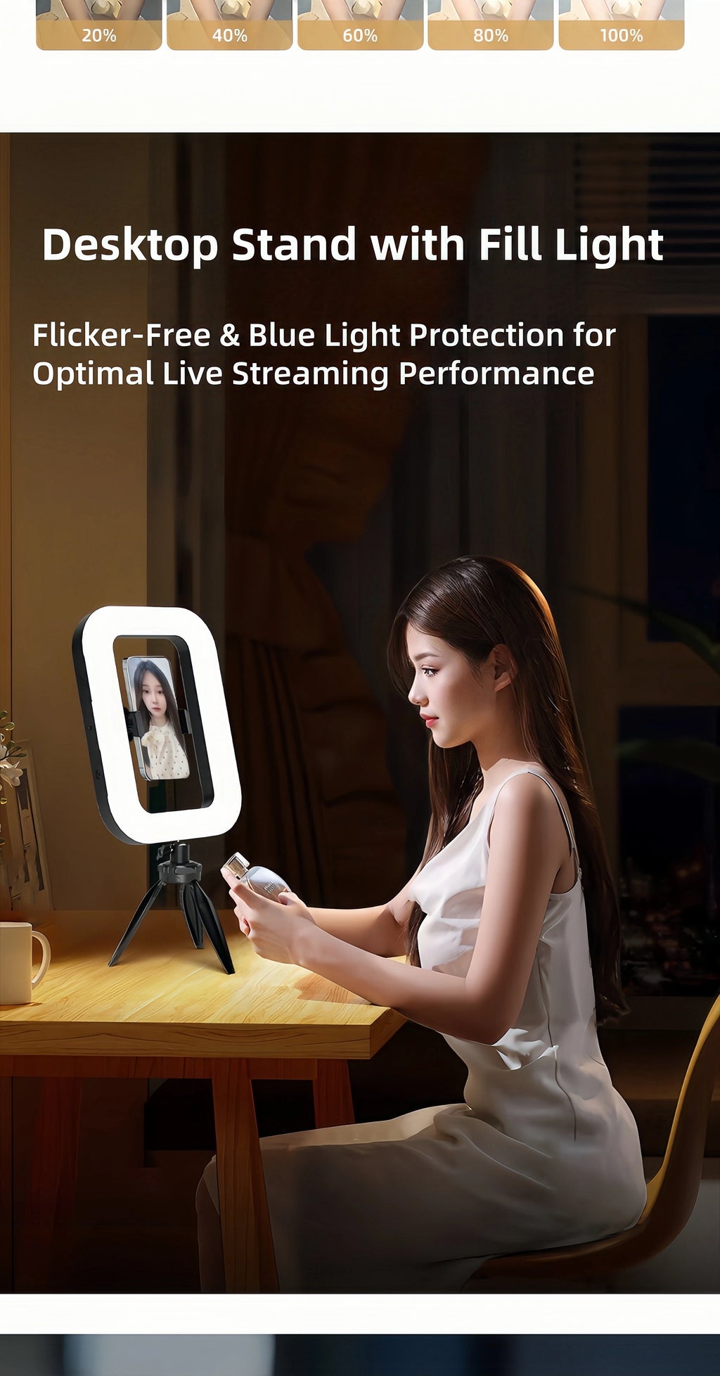 Chromacart Handheld LED Ring Light Rechargeable Portable Fill Light for Mobile Phone Live Broadcast Photography Desktop Rabbit Cage Selfie™