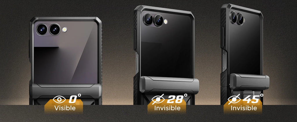 Chromacart For Galaxy Z Flip 7 Case with Kickstand & 360° Rotatable Belt-Clip Built-in Privacy Screen Protector Hinge Protection Phone Case™