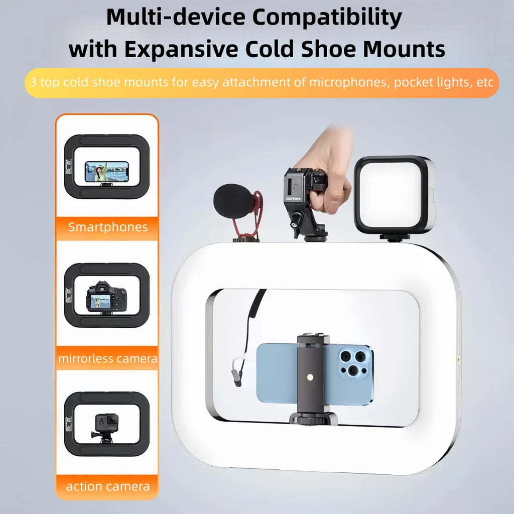 Chromacart Handheld LED Ring Light Rechargeable Portable Fill Light for Mobile Phone Live Broadcast Photography Desktop Rabbit Cage Selfie™