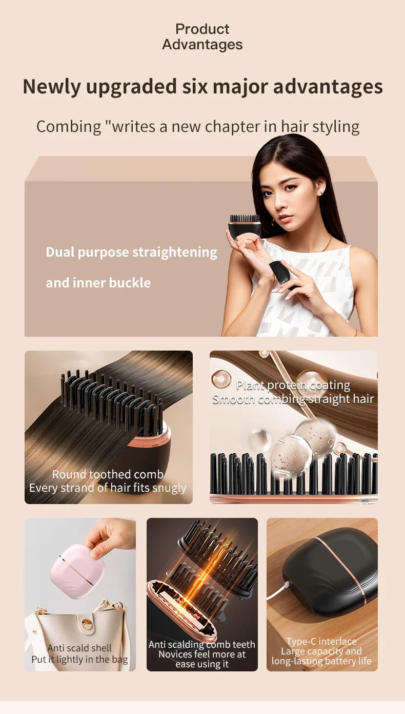 Mini Hair Straightener 3-Speed Temperature Control Rapid Heating & Anti Scald Shell Lightweight and Portable for Travel