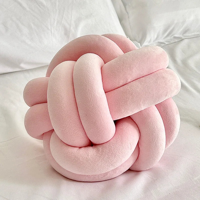 Hand-Woven Velvet Cushion with Decorative Balls Bohemian Style Bed Backrest Pillow Luxury Sofa Throw Pillow for Bedroom Decor