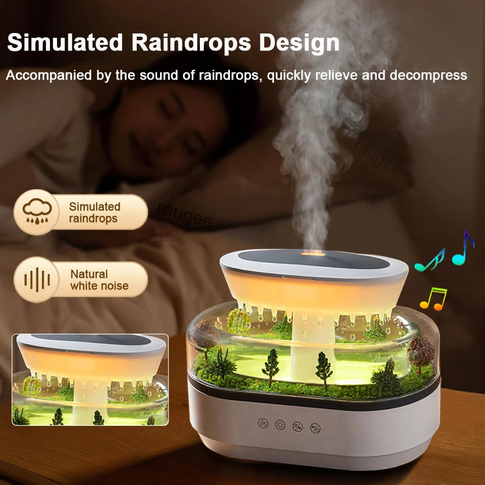 Aroma Humidifier Raindrop Air Humidifier Essential Oil Diffuser Home Aromatherapy Fragrance Diffuser with Colorful Night Light