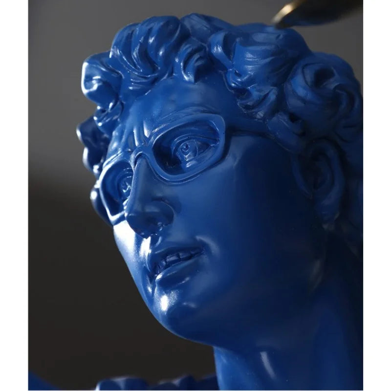 Resin Crafts Statue of David Tabletop Storage Tray Abstract Interesting Portrait Ornaments Decorative Figurines Home Decoration