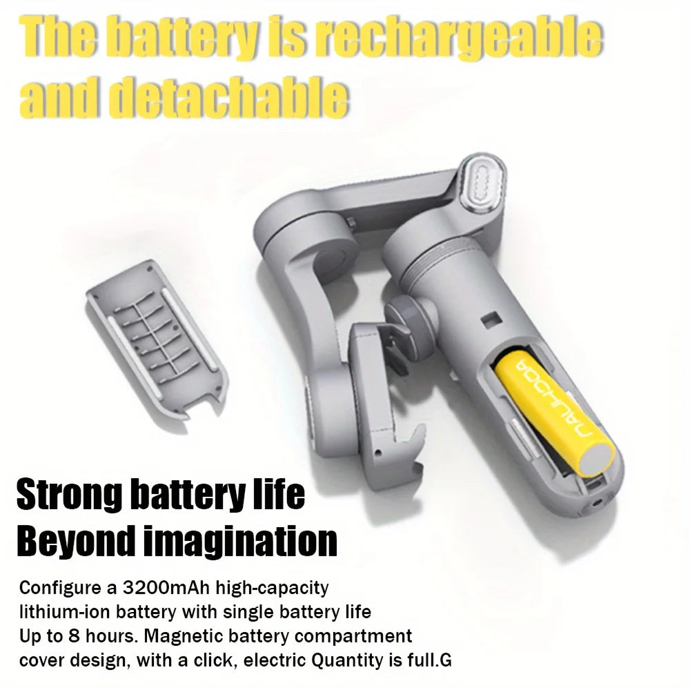 Chromacart Premium AOCHUAN Smart XPro 3 Axis Smartphone Gimbal Stabilizer For iphone And android Phone Stable shooting with RGB video fill light