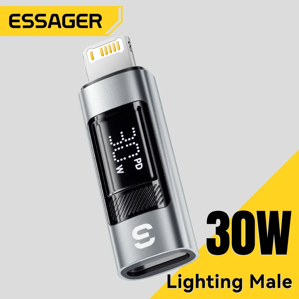 Chromacart Essager Type C to Lighting OTG Adapter Digital Display Fast Charging Type-C Female To Lightning Male Connector For iPhone 15 14™