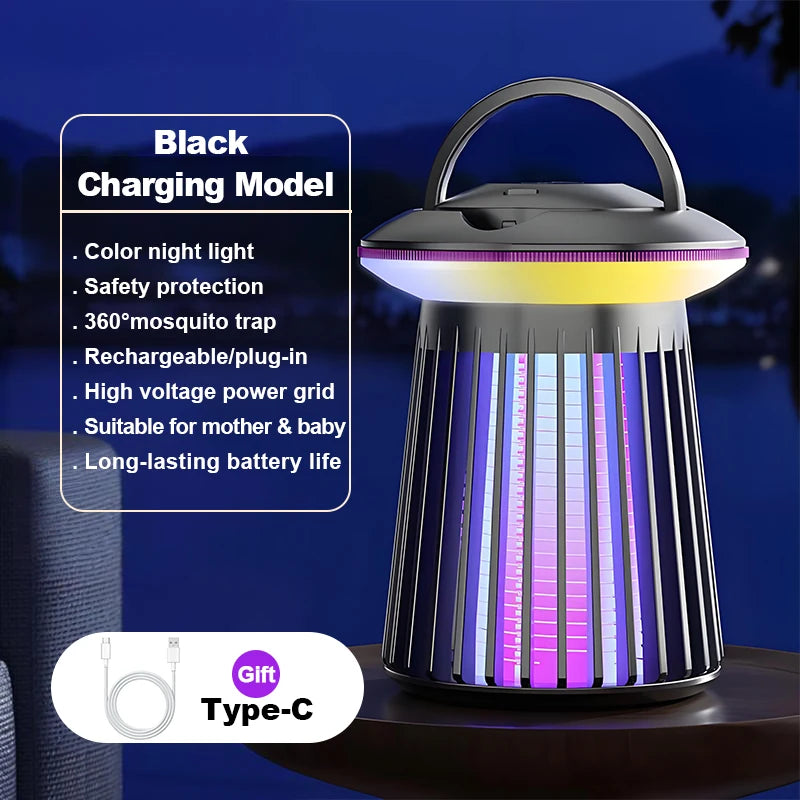 Electric Mosquito Killer Lamp USB Rechargeable Killer Repellent UV Light Bedroom Outdoor Camping Anti Mosquito Trap Mute Light