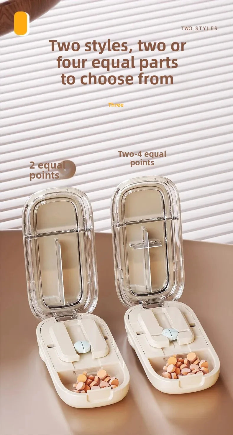 New Quartering Pill Cutter Storage Box Portable Drug Tablet Medicine Dustproof Divider Organizer Crusher Pill Cutter