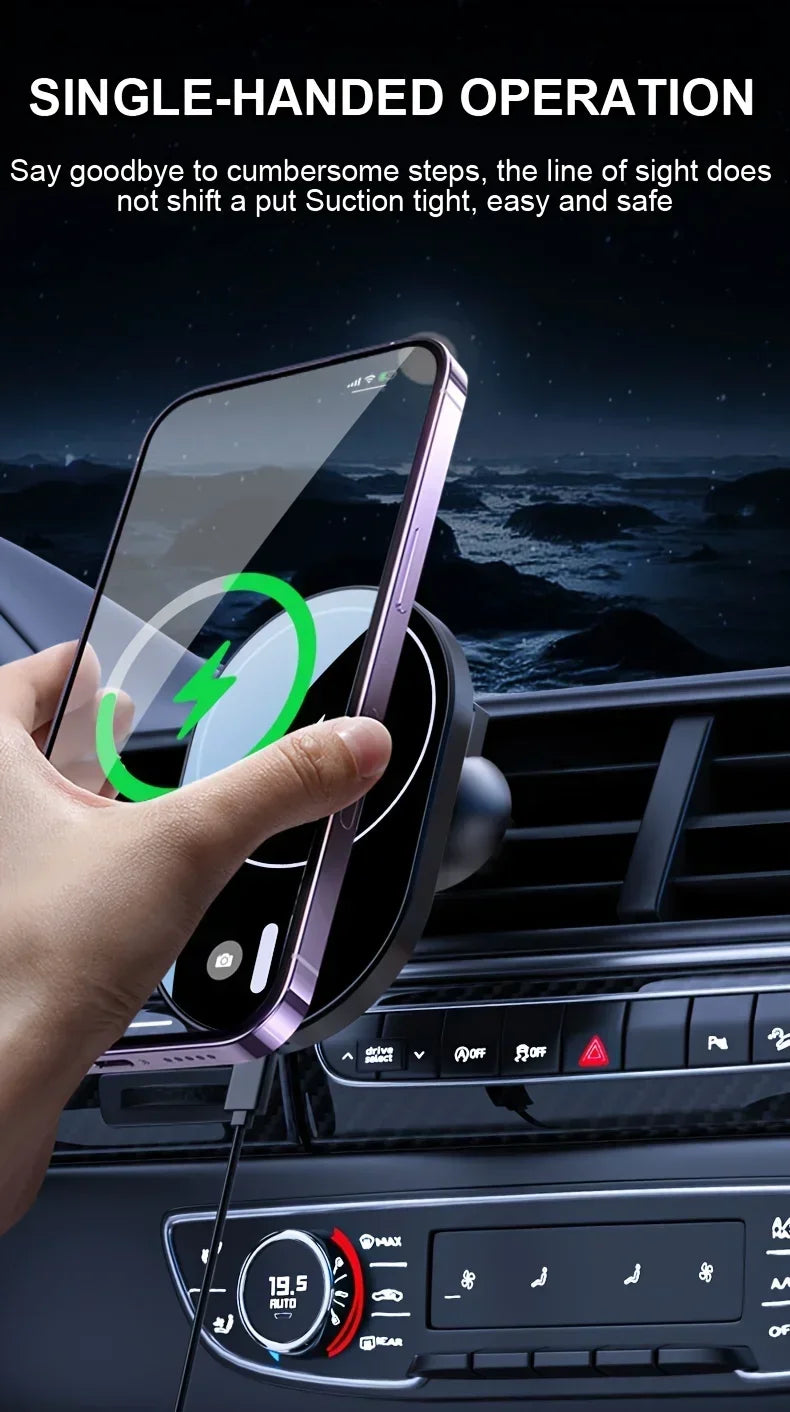 Chromacart Magnetic Car Wireless Charger Macsafe for iPhone 12 13 14 15 Pro Max Air Vent Car Phone Holder Stand Fast Car Charging Station™