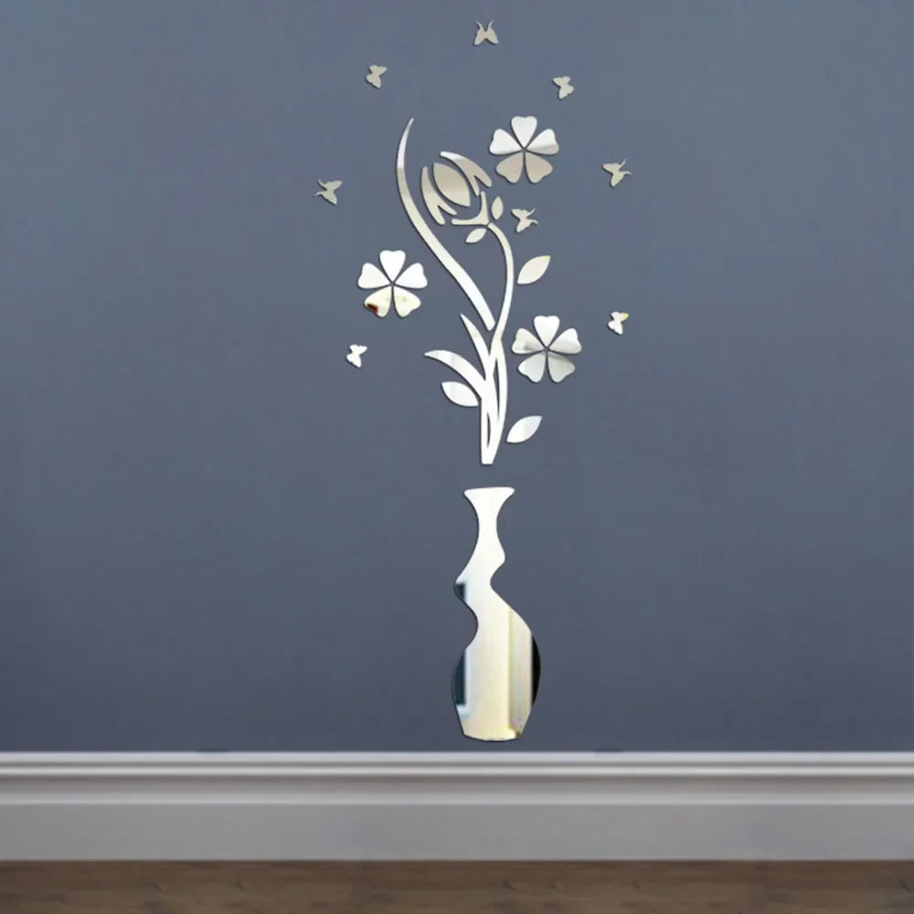 3D Flower Shape Wall Decoration, 3D DIY Acrylic Wall Art for Bedroom and Home Room