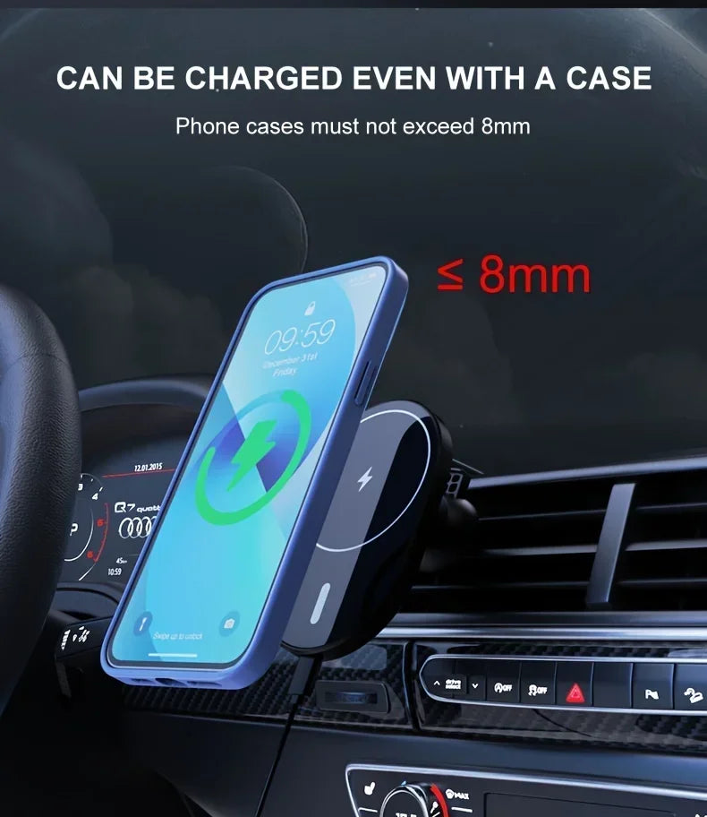 Chromacart Magnetic Car Wireless Charger Macsafe for iPhone 12 13 14 15 Pro Max Air Vent Car Phone Holder Stand Fast Car Charging Station™