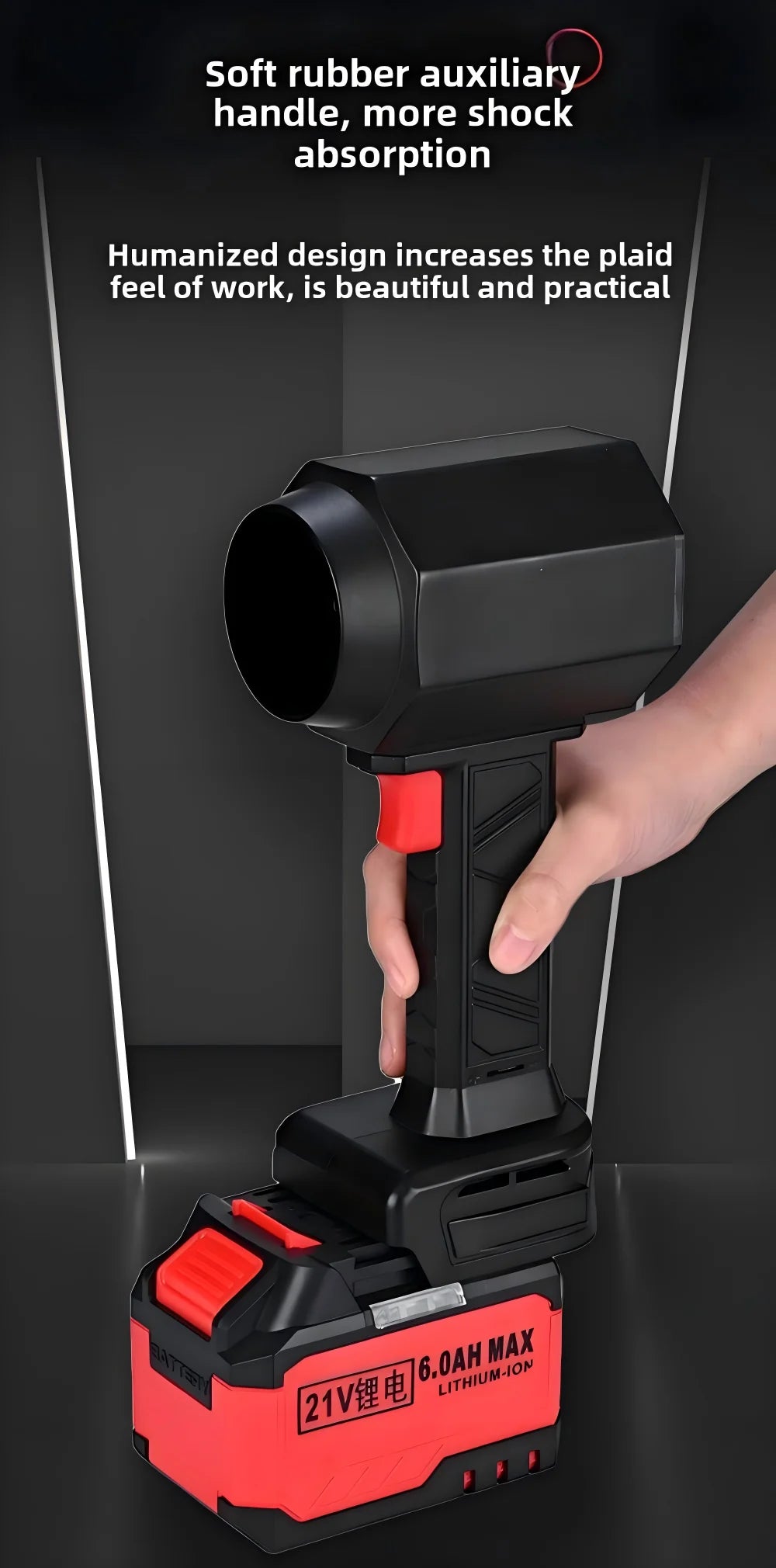 Turbo Jet Fan – 64mm Brushless Motor, 1800g Powerful Air Blower for Car Drying, Leaf & Snow Removal Fits Makita 18V/21V Battery