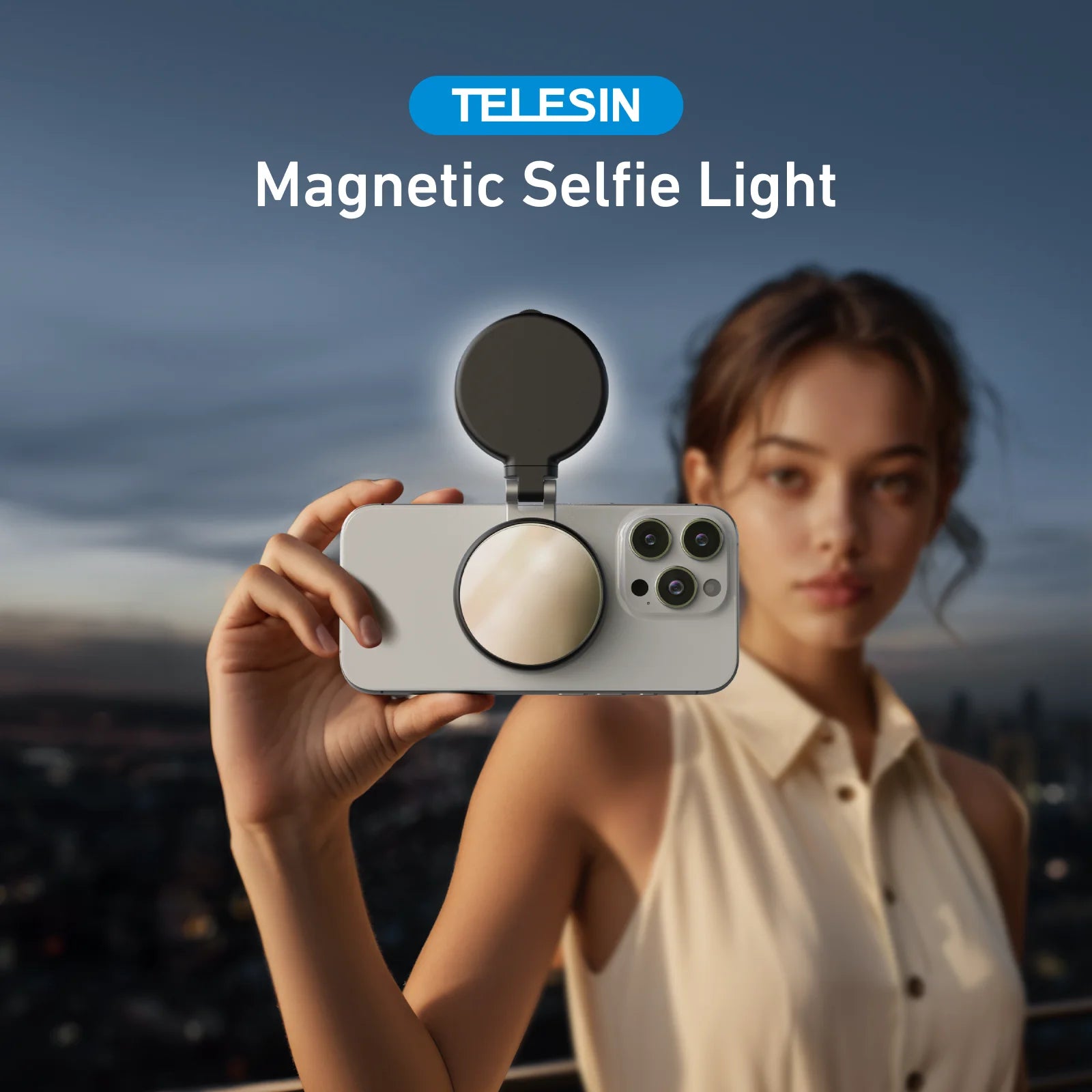 Chromacart Premium TELESIN Smartphone Magnetic Fill Light Mini Selfie Light 3 Modes Adjustable Brightness for Iphone XIAOMI HUAWEI SAMSUNG Phone