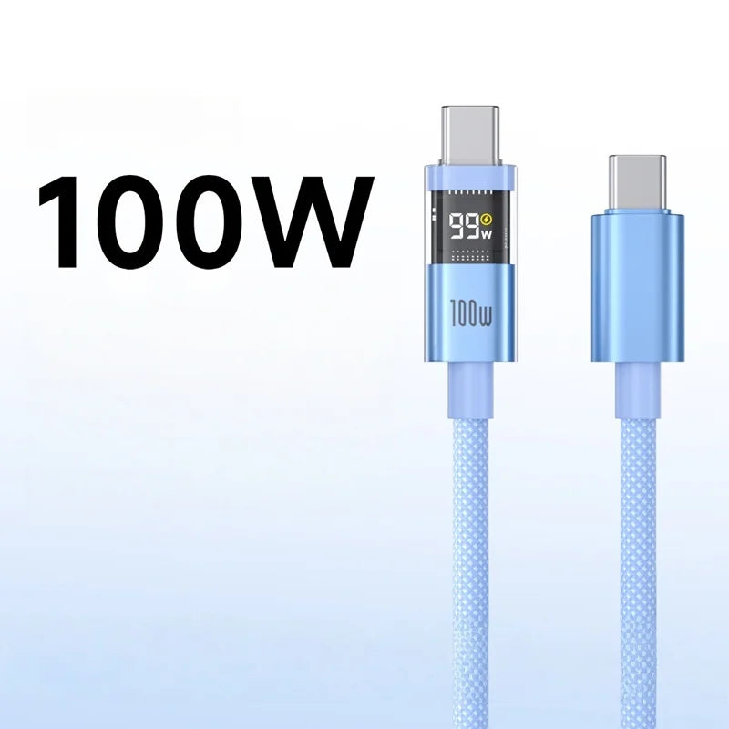 Chromacart Xiaomi 100W Fast-Charging USB-C Data Cable with LED Power Display™