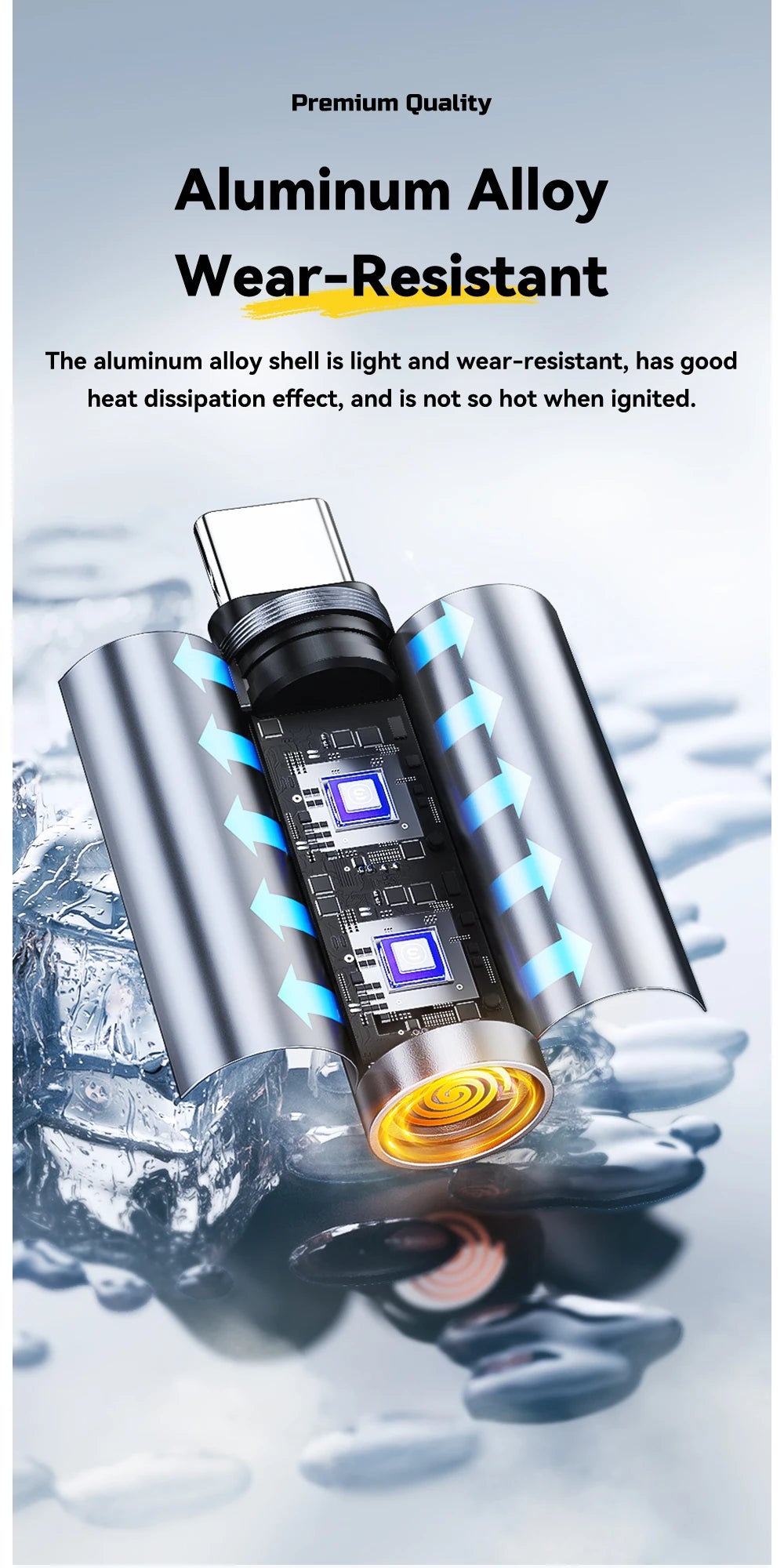 Chromacart Essager TypeC Mini Cigarette Lighter Tungsten Wire Blowing Safety and Energy Saving Without Charging Can Be Carried On The Plane™