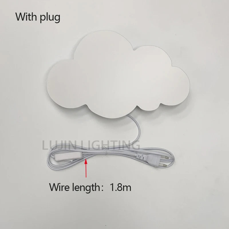 LED Cloud Wall Lamp With Plug Baby Room Bedroom Bed Living Dining Room Attic Creative Warm Decoration Wall Light AC110V-230V