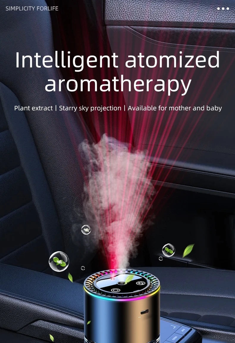 Car Perfume Air Freshener Essential Oil Fragrance Diffuser Smell Distributor USB Rechargeable Aromatherapy Scent Air Refresher