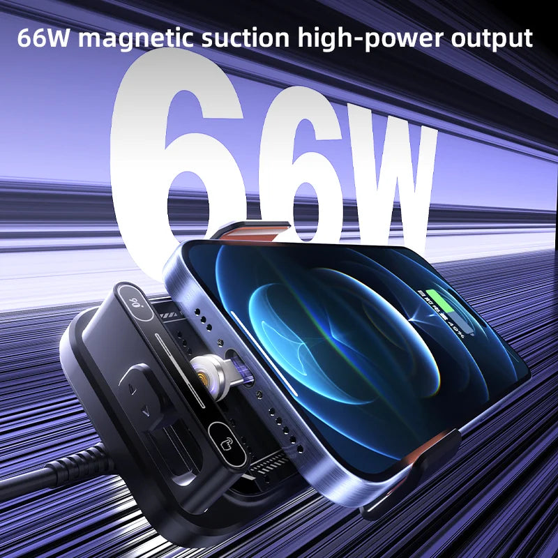 Chromacart HONGYUE 2025 new SD13 Car mobile phone holder 15W wireless charging. 66W magnetic charging head. All mobile phones can be used™